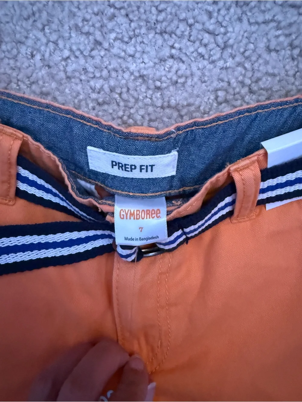 Gymboree Orange Flat-Front Boys' Shorts with Striped Belt